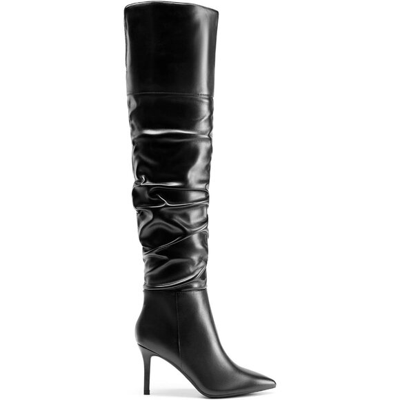 ⚡Women's Black High Heels Over The Knee Boots Thigh High Pointed Toe Stiletto - Picture 2 of 6